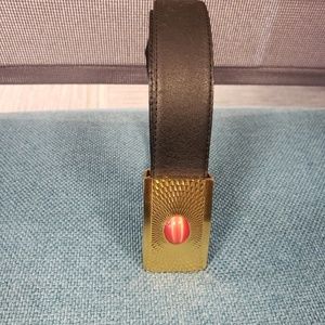 Women's Belt gold buckle with orange sun stone